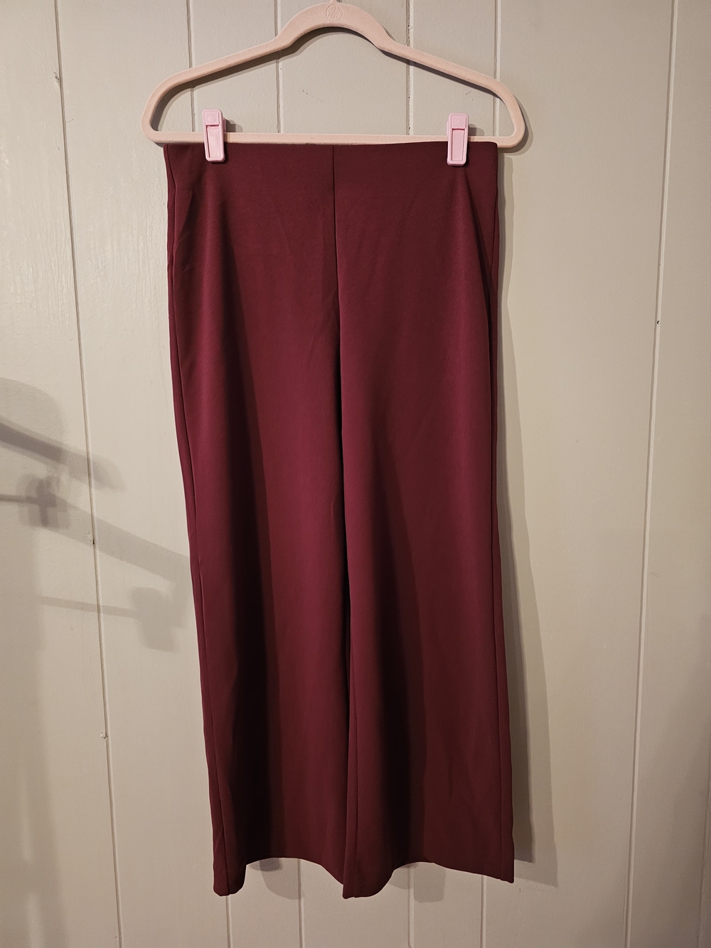 LOFT Wide-Leg Cropped Pants - Wine